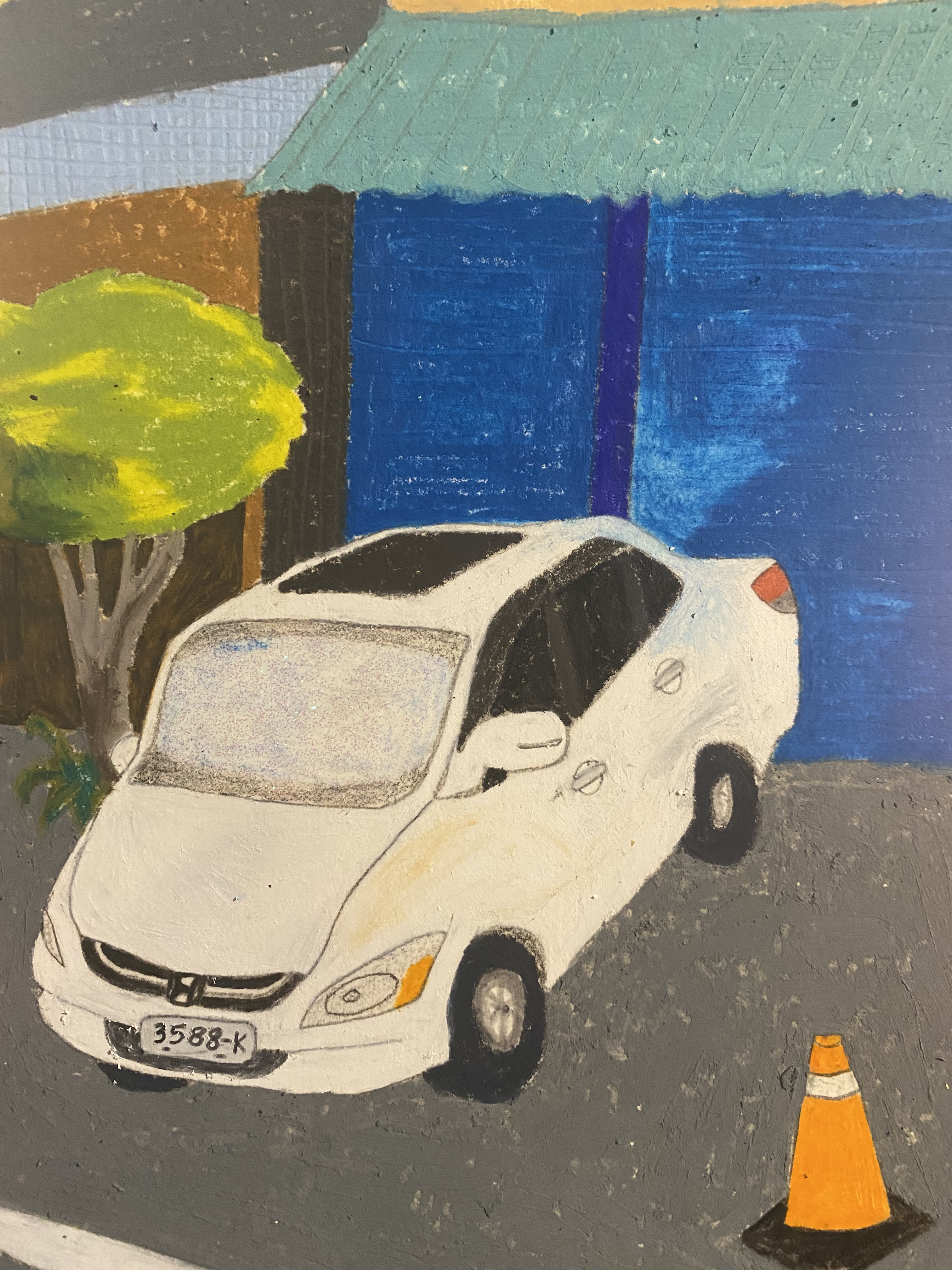 白色的honda