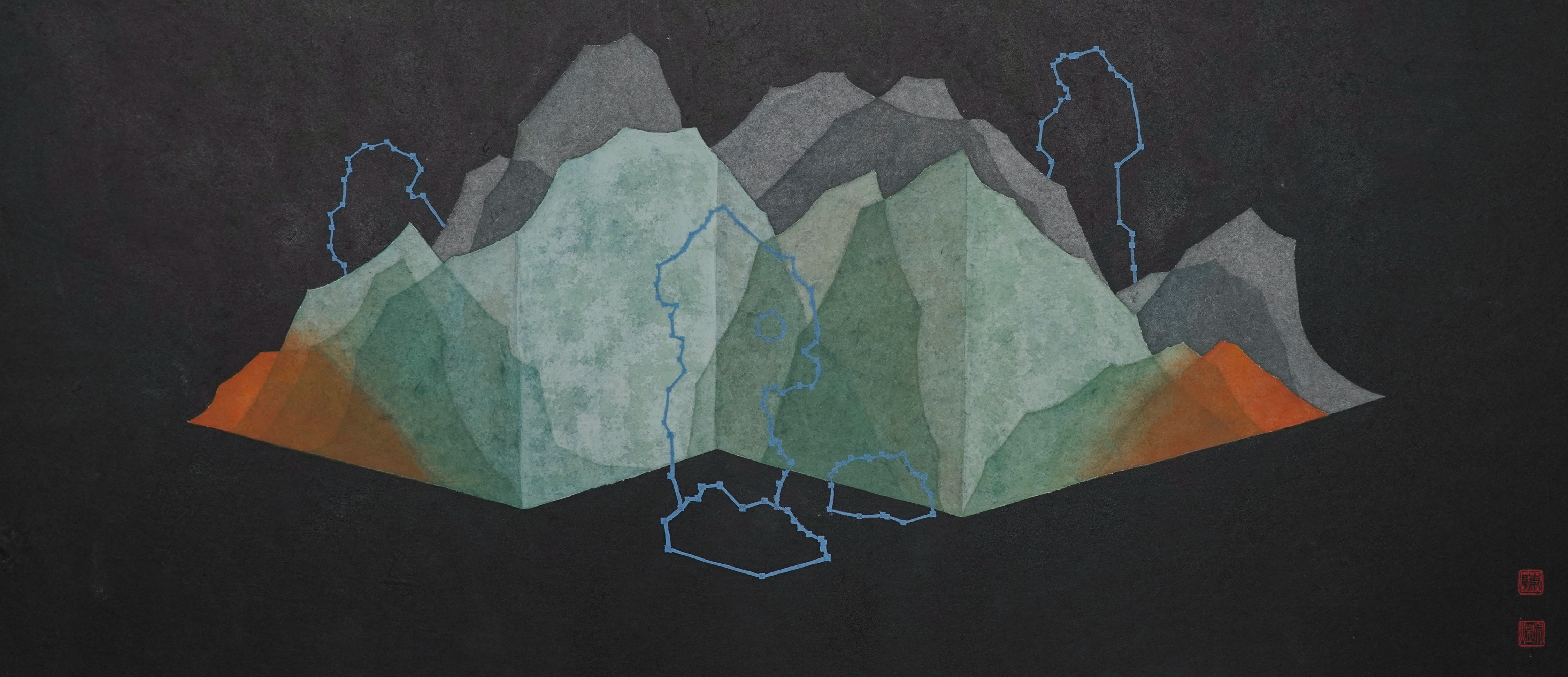銅銹山水 V
