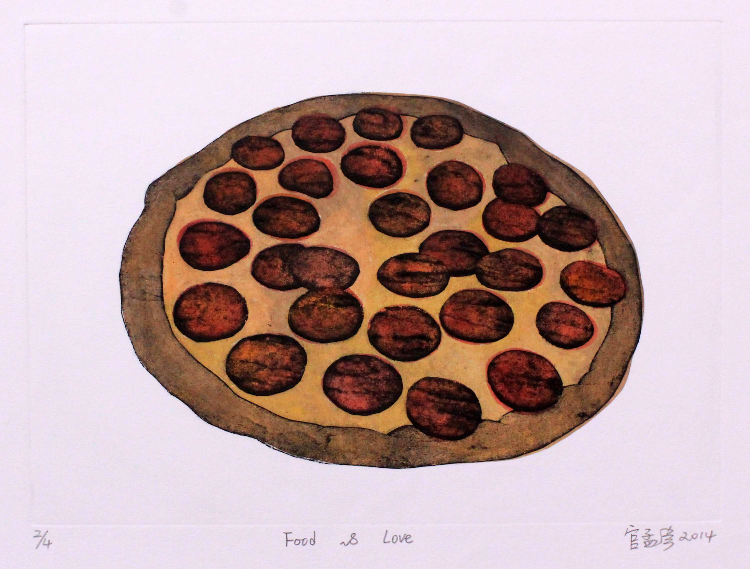 Food & Love-A pepperoni & cheese pizza