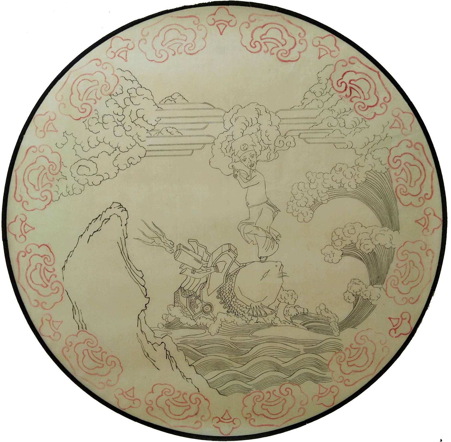 怪山石系列-怪鯉圖