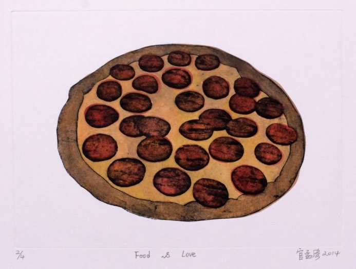 Food & Love-A pepperoni & cheese pizza/2014
