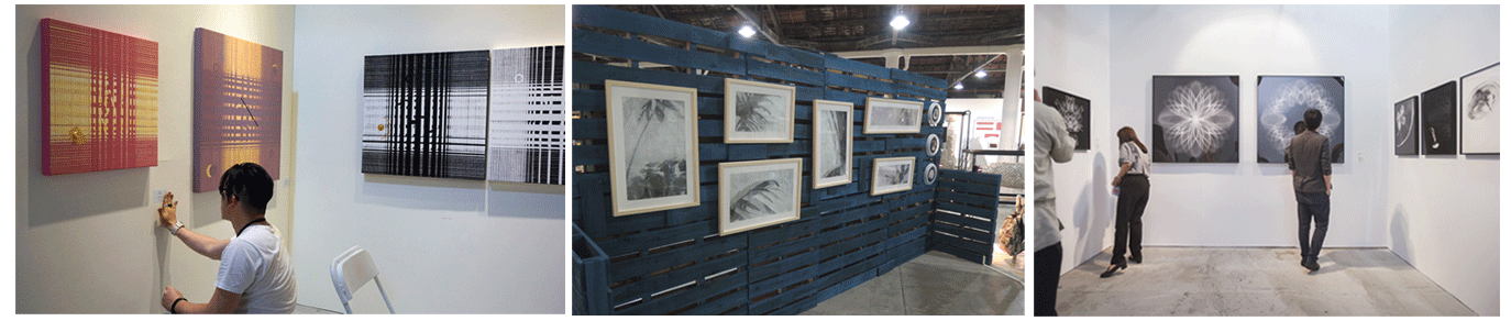 2019 Made In Taiwan 新人推薦特區入選的三位高雄漾藝博新秀，作品展出現場照片三張